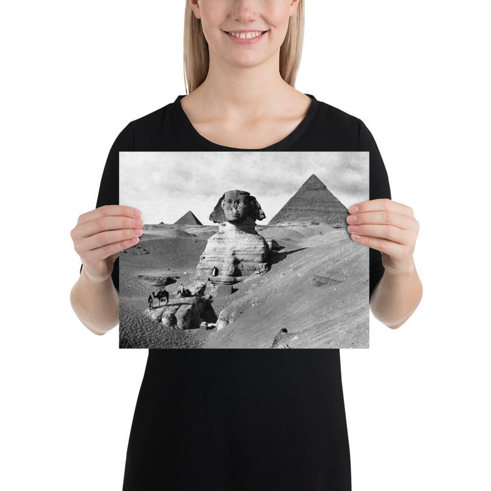 Photo paper poster – Egypt, The Sphinx & Pyramids. Sphinx (Early 1900s)