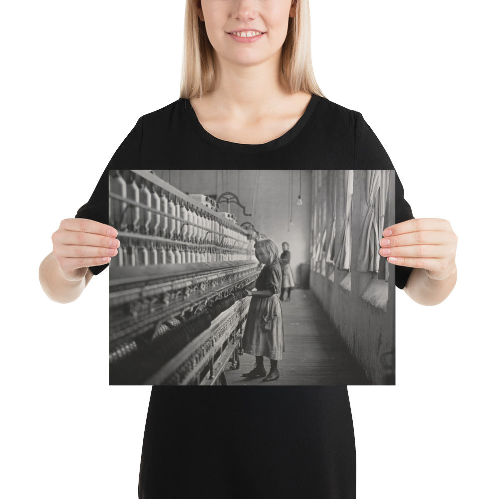 Photo paper poster – Sadie Pfeifer, a Cotton Mill Spinner, Lancaster, South Carolina (1908)