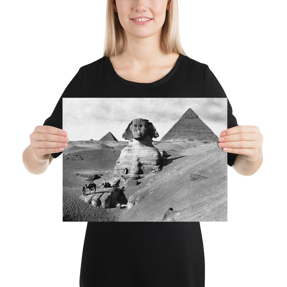 Photo paper poster – Egypt, The Sphinx & Pyramids. Sphinx (Early 1900s)