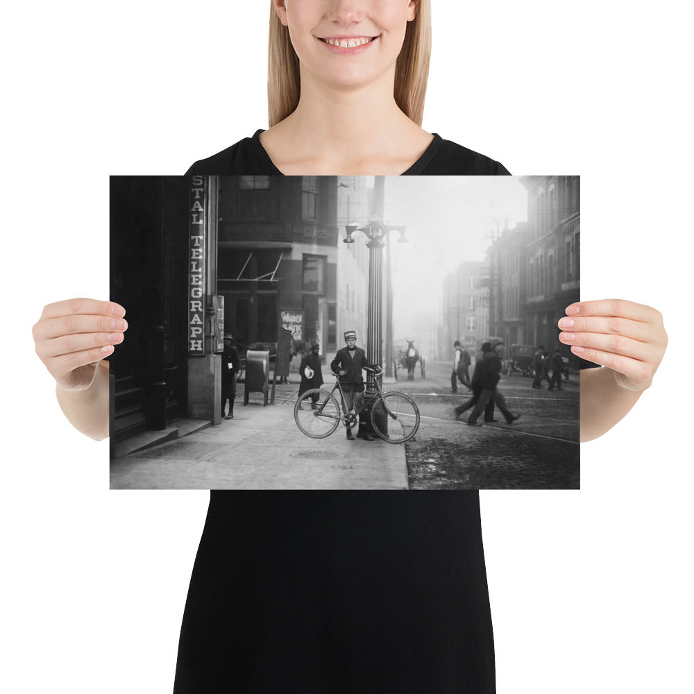 Photo paper poster – Child labor, old street photo by Lewis Hine (c 1910)