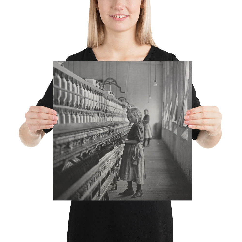 Photo paper poster – Sadie Pfeifer, a Cotton Mill Spinner, Lancaster, South Carolina (1908)