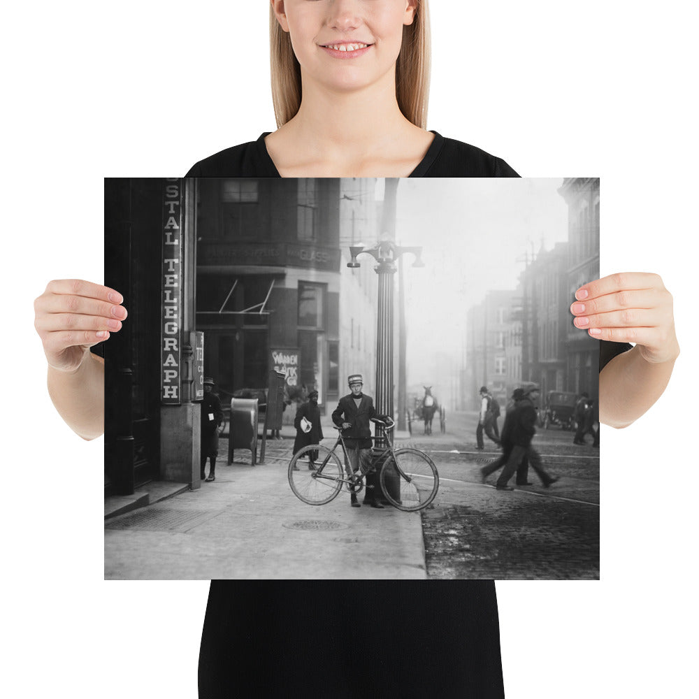 Photo paper poster – Child labor, old street photo by Lewis Hine (c 1910)