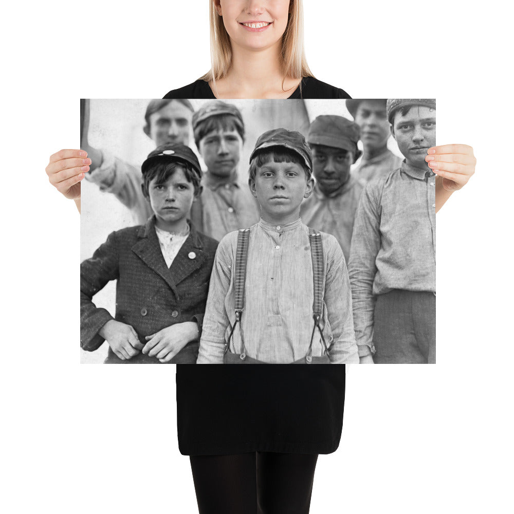 Photo paper poster – Doffers, Willingham Cotton Mill, Macon, Georgia, January (1909)