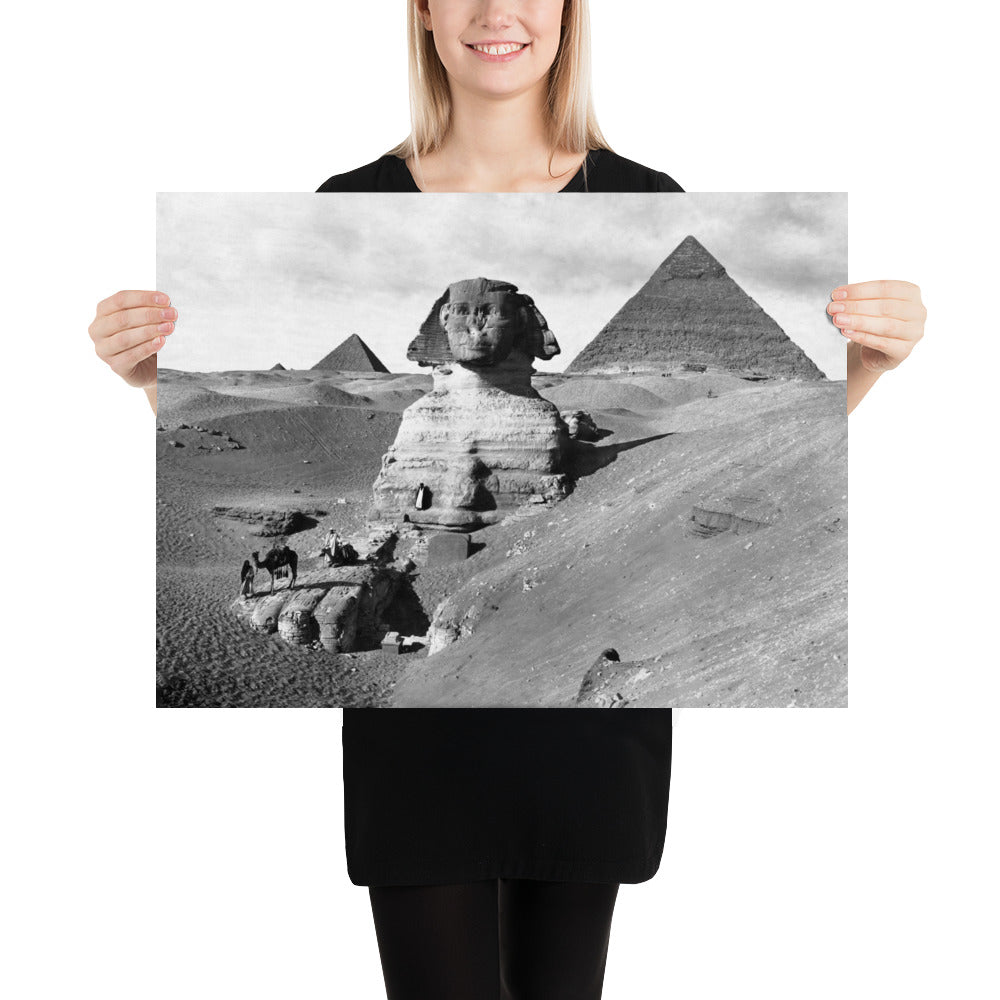 Photo paper poster – Egypt, The Sphinx & Pyramids. Sphinx (Early 1900s)