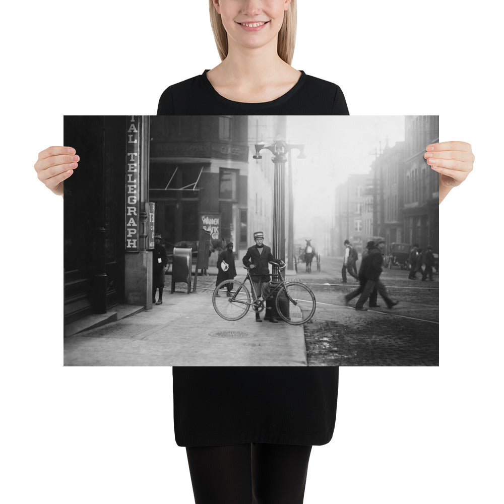 Photo paper poster – Child labor, old street photo by Lewis Hine (c 1910)