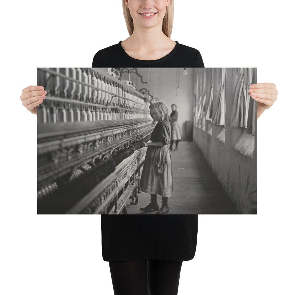 Photo paper poster – Sadie Pfeifer, a Cotton Mill Spinner, Lancaster, South Carolina (1908)