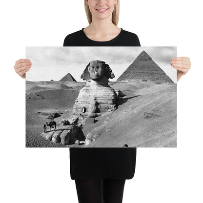 Photo paper poster – Egypt, The Sphinx & Pyramids. Sphinx (Early 1900s)