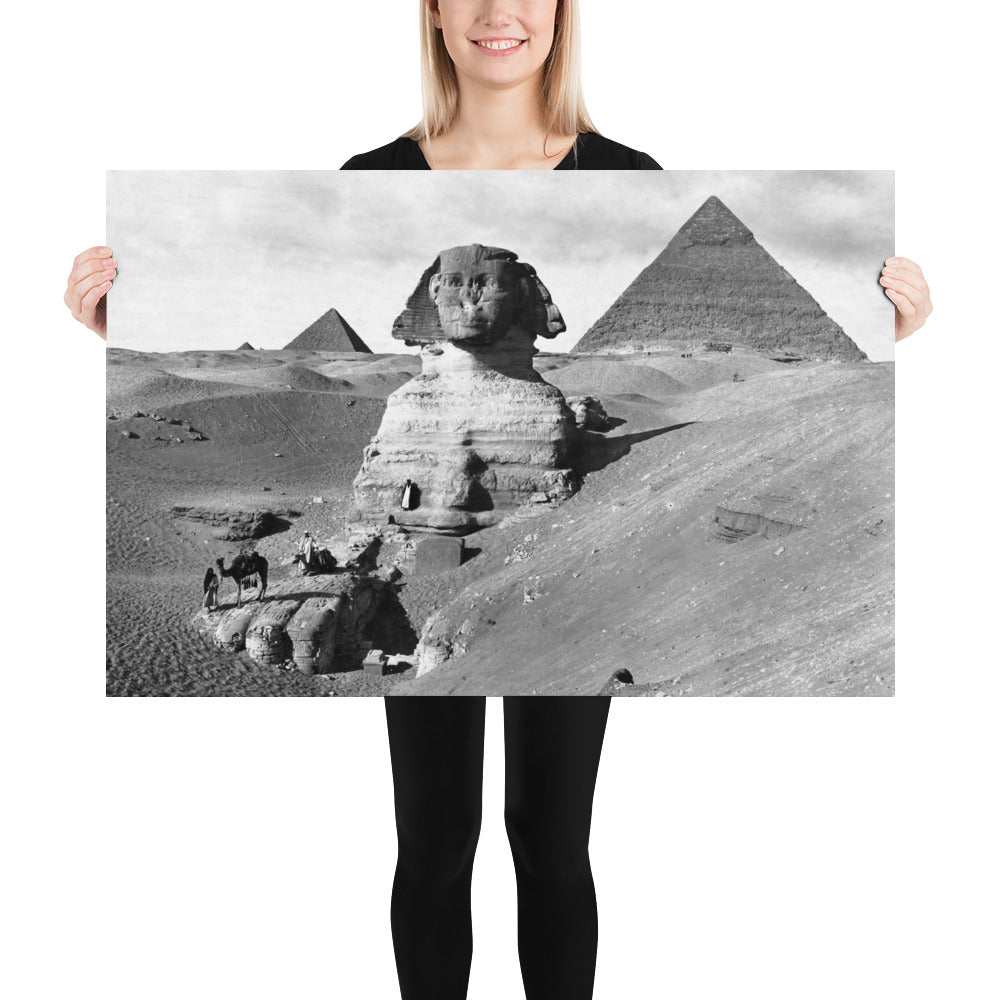 Photo paper poster – Egypt, The Sphinx & Pyramids. Sphinx (Early 1900s)